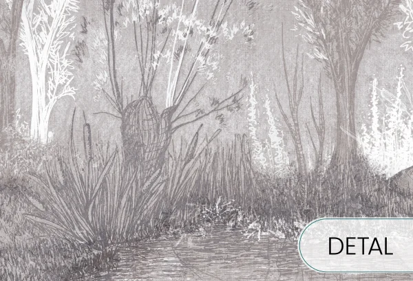 RIVERSIDE - dark - nastrojowa tapeta pejzażowa z motywem brzegu rzeki - detal