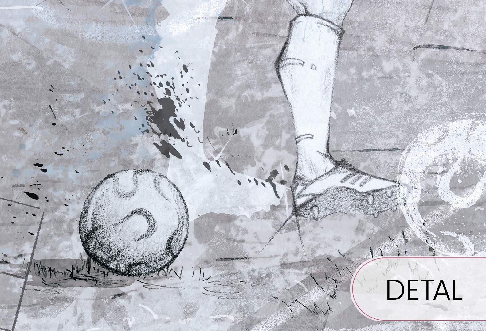 SOCCER - blue - dynamiczna tapeta dla małego sportowca z motywem piłkarskim