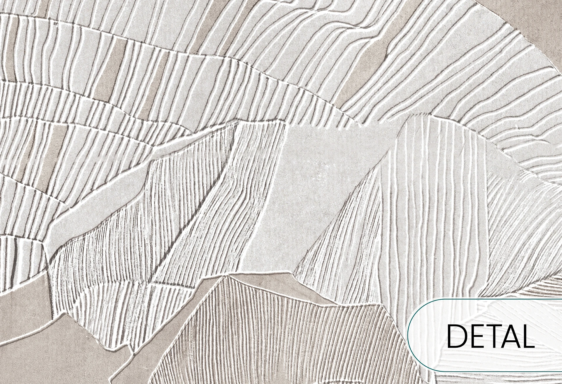 HIBISCUS RELIEF - latte - tapeta w stylu secesyjnym do salonu lub sypialni