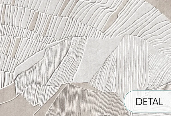 HIBISCUS RELIEF - latte - tapeta w stylu secesyjnym do salonu lub sypialni - detal