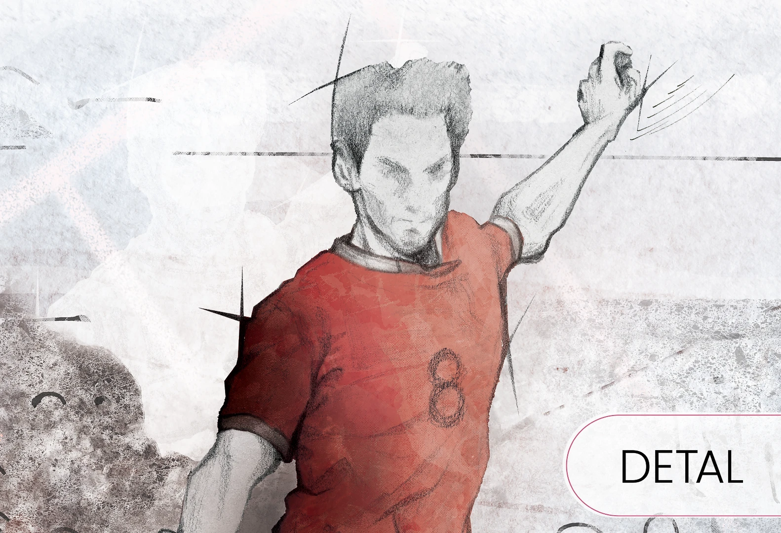 SOCCER - red - dynamiczna tapeta dla małego sportowca z motywem piłkarskim