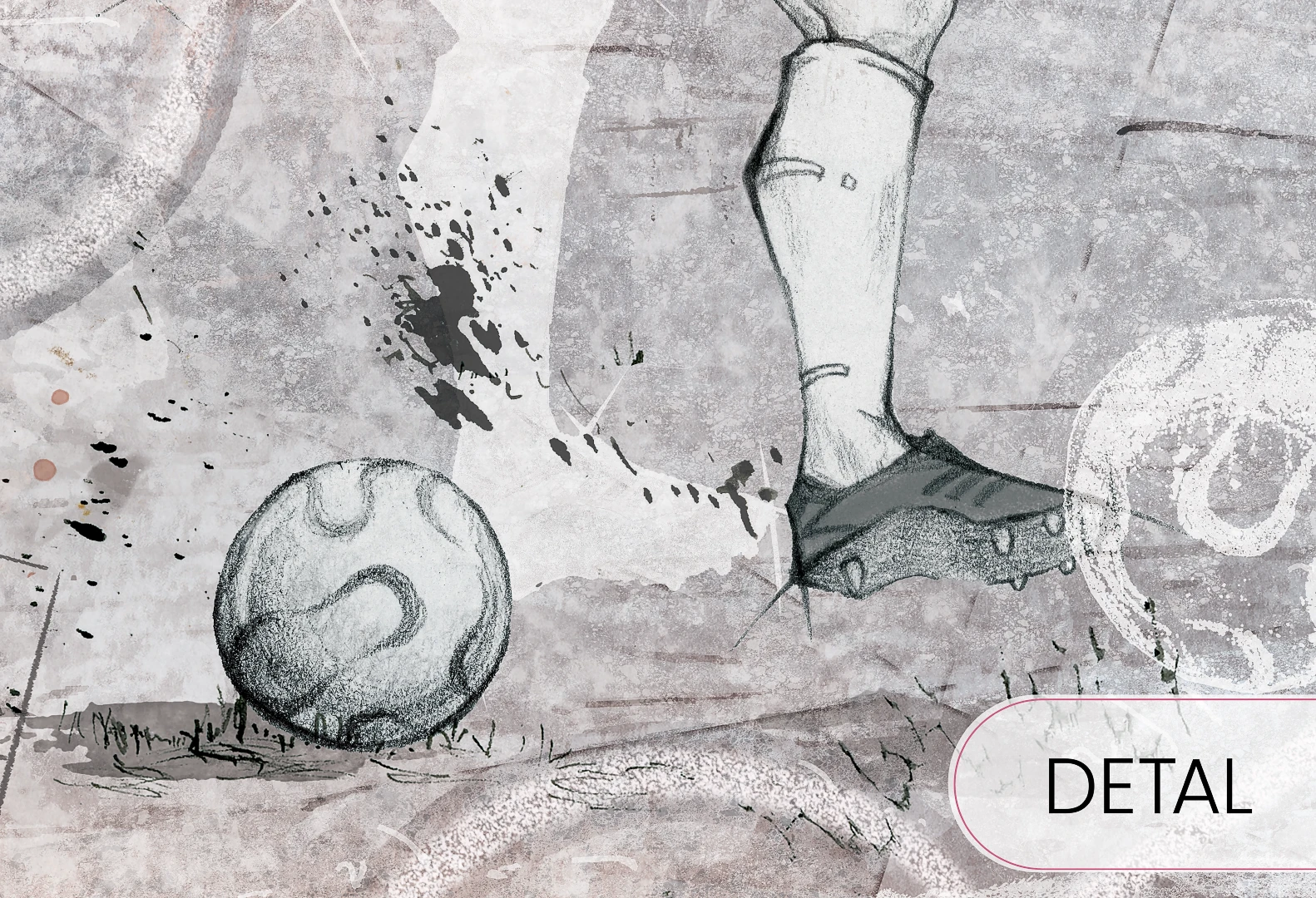 SOCCER - red - dynamiczna tapeta dla małego sportowca z motywem piłkarskim