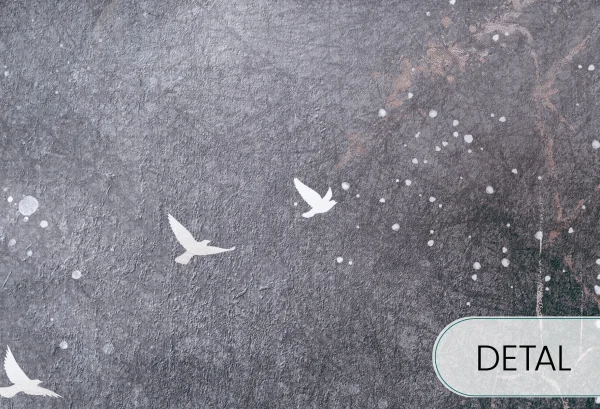 MOONLIGHT FLY - cold grey - nowoczesna tapeta do salonu w chłodnej szarości - detal