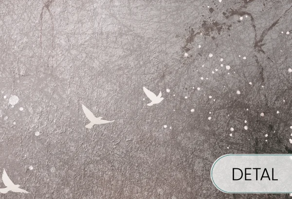 MOONLIGHT FLY - cocoa - salonowa tapeta z księżycem w kolorze kakao - detal