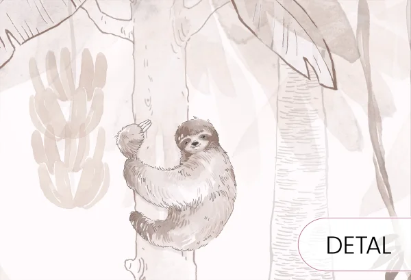SAFARI - ANIMALS - oatmilk - edukacyjna tapeta z motywem dzikich zwierząt dla dzieci - detal