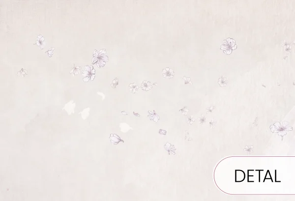 BIRDSONG - lavender - tapeta dla dzieci z drzewem w odcieniach fioletu - detal