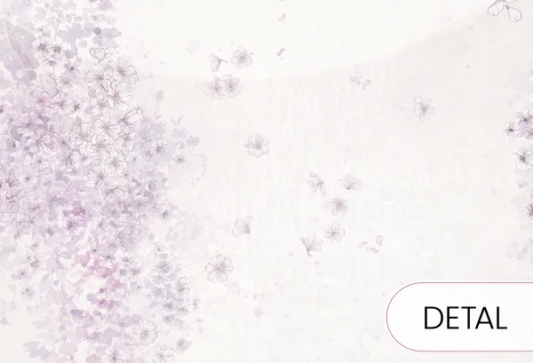 BIRDSONG - lavender - tapeta dla dzieci z drzewem w odcieniach fioletu - detal