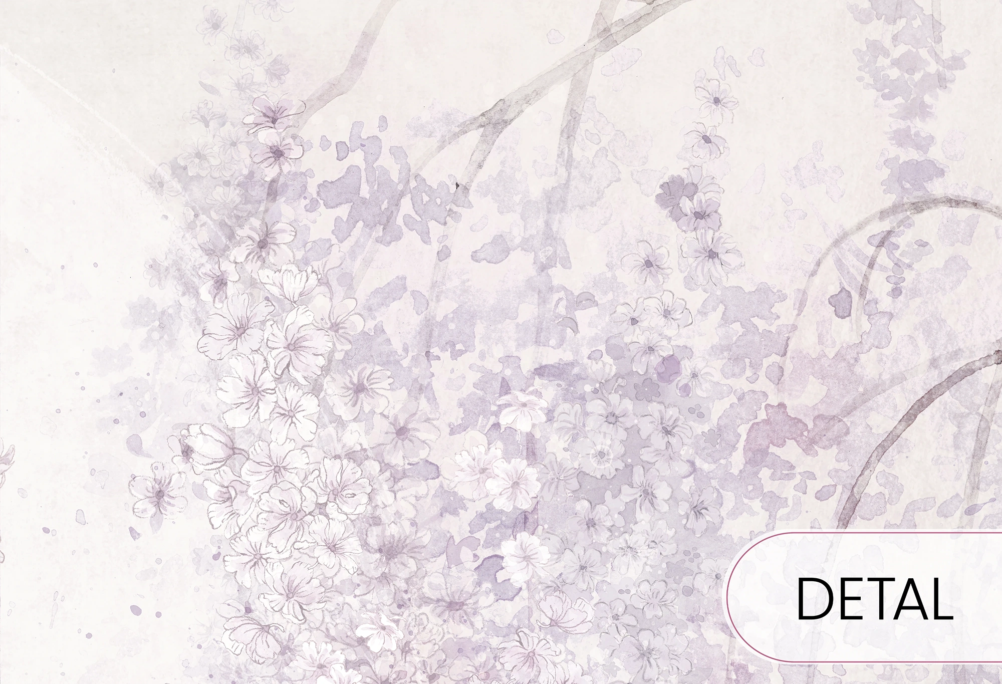 BIRDSONG - lavender - tapeta dla dzieci z drzewem w odcieniach fioletu