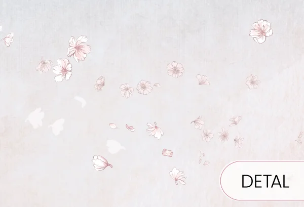 BIRDSONG - pink - różowa tapeta do pokoju dziewczynki w kwiaty - detal