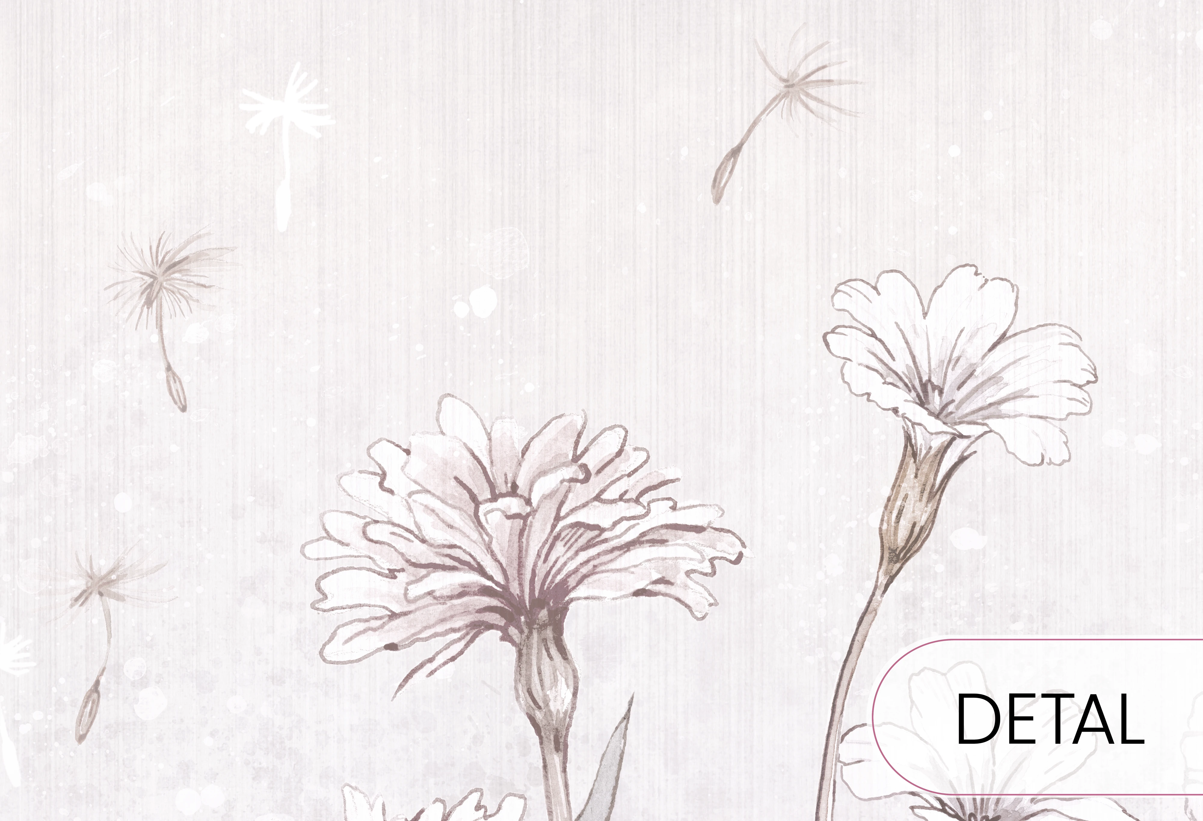 SPRING JOY - white - jasna tapeta dla nastolatki w polne kwiaty