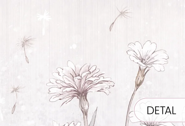 SPRING JOY - white - jasna tapeta dla nastolatki w polne kwiaty - detal