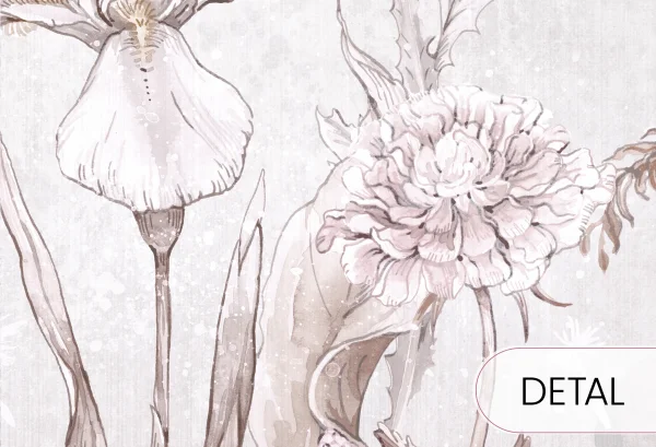 SPRING JOY - white - jasna tapeta dla nastolatki w polne kwiaty - detal