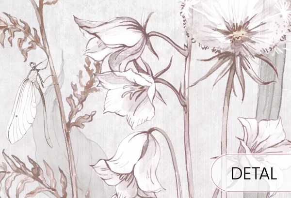 SPRING JOY - white - jasna tapeta dla nastolatki w polne kwiaty - detal