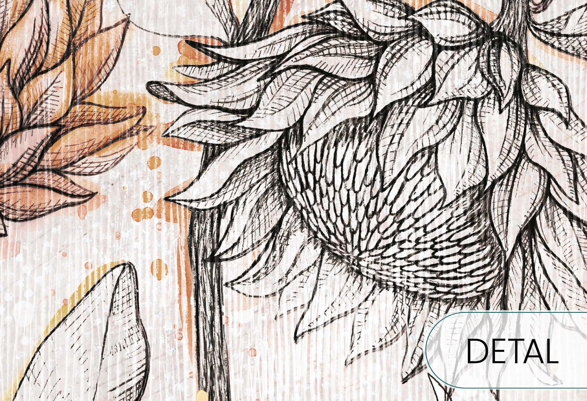 PROTEA - autumn - nowoczesna tapeta w jesiennych barwach do salonu