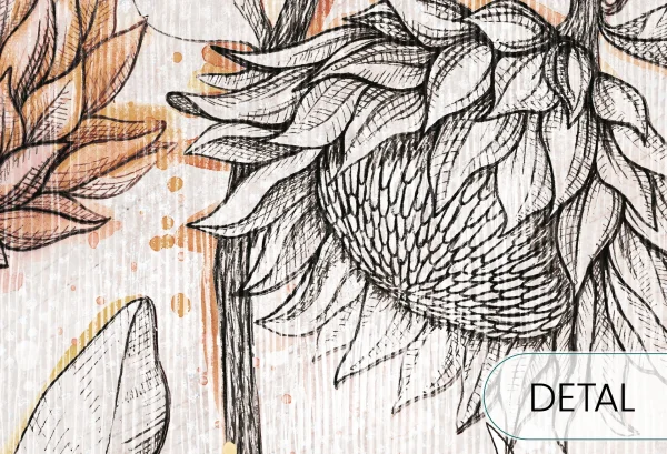 PROTEA - autumn - nowoczesna tapeta w jesiennych barwach do salonu - detal