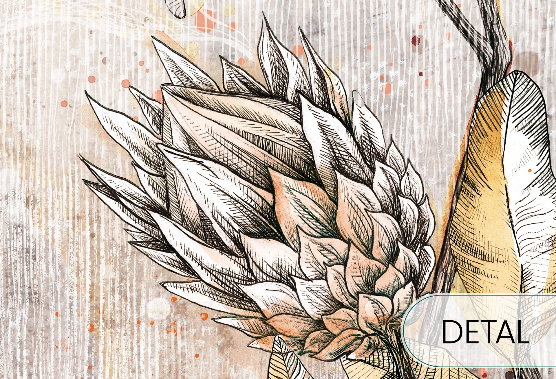 PROTEA - autumn - nowoczesna tapeta w jesiennych barwach do salonu