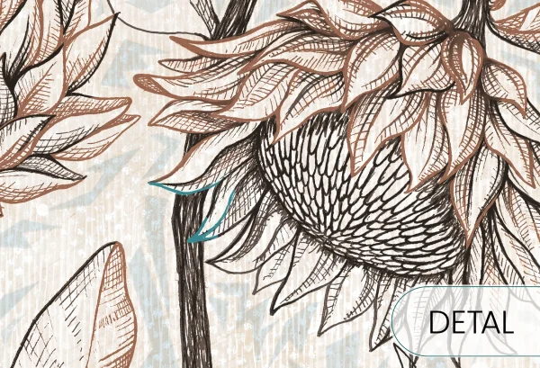 PROTEA MODERN - blue - nowoczesna tapeta w odcieniach błękitu i beżu - detal