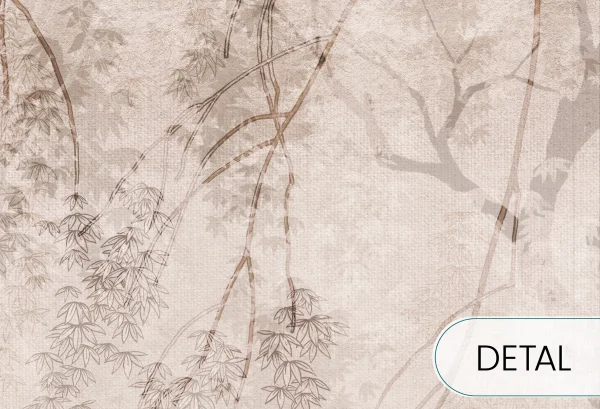 SAKURA - latte - japońska tapeta z motywem tradycyjnych paneli shoji - detal