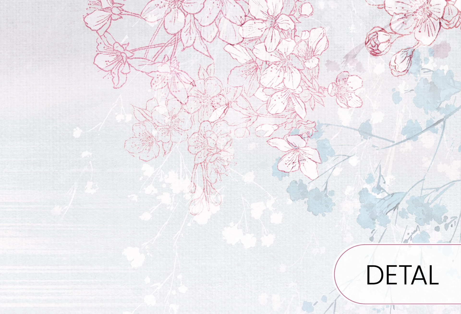 SAKURA - mint - japońska tapeta z motywem kwiatów wiśni