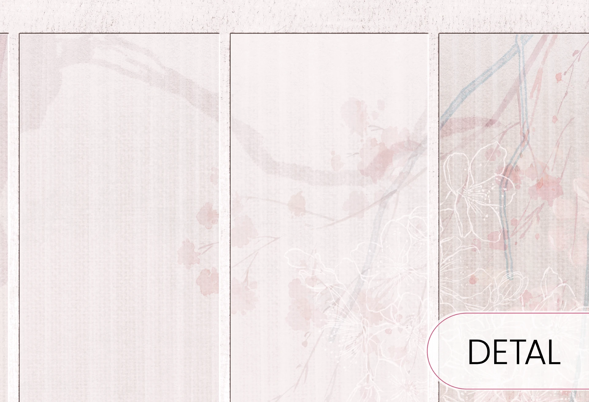 SAKURA - pink - japońska tapeta ścienna z motywem florystycznym