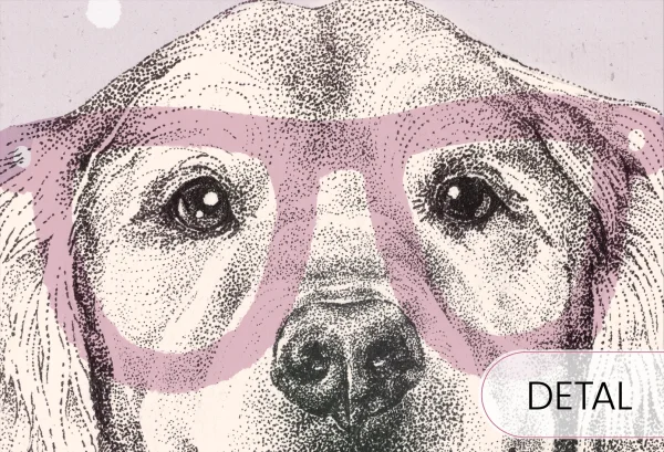 DOGGIES - cottoncandy - dziecięca tapeta z wesołymi pieskami - detal