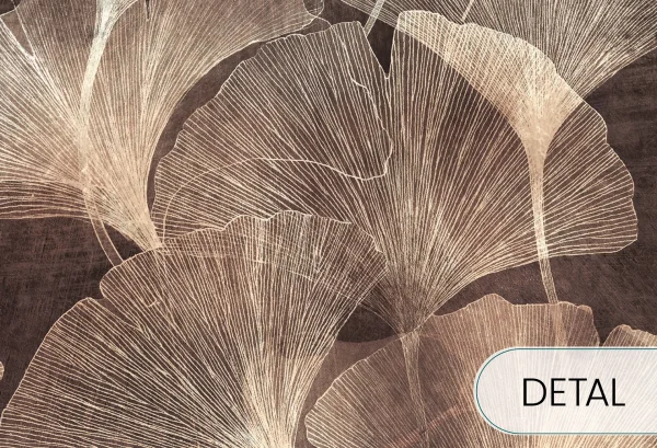 GINGKO - golden brown - elegancka tapeta botaniczna do salonu i sypialni - detal