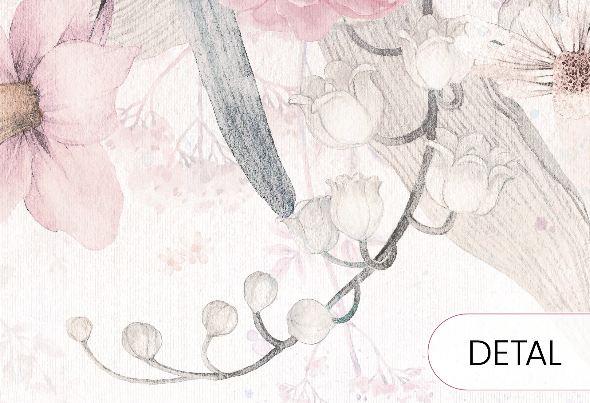 BLOOM UP - pink - urokliwa tapeta kwiatowa do pokoju dziecięcego