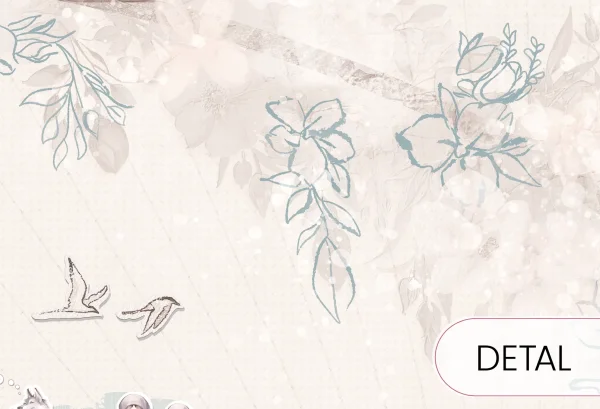 DEAR DIARY NORTH - teal - artystyczna tapeta ścienna z mapą świata dla dzieci - detal