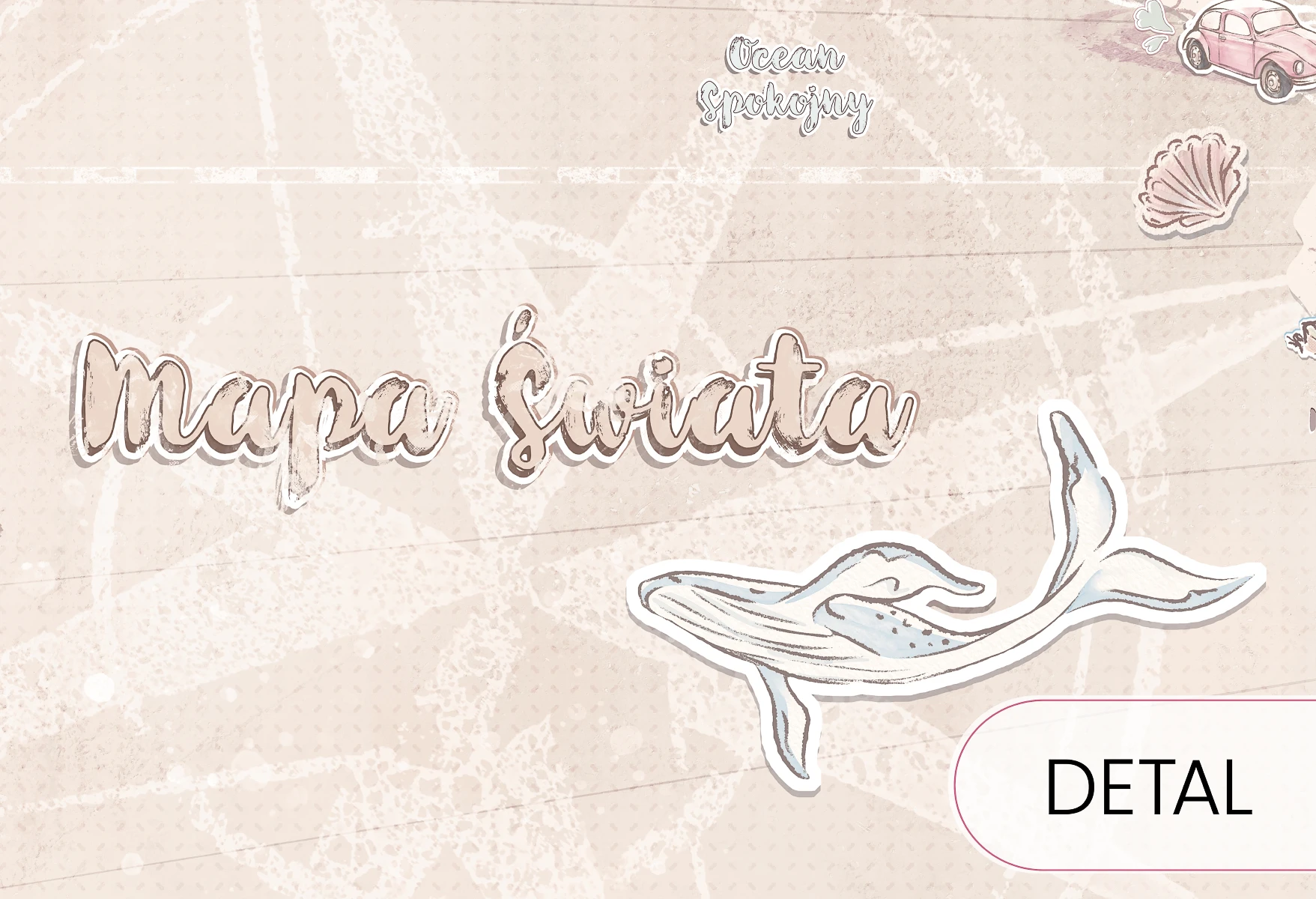 DEAR DIARY SOUTH - latte - przytulna tapeta ścienna z mapą świata