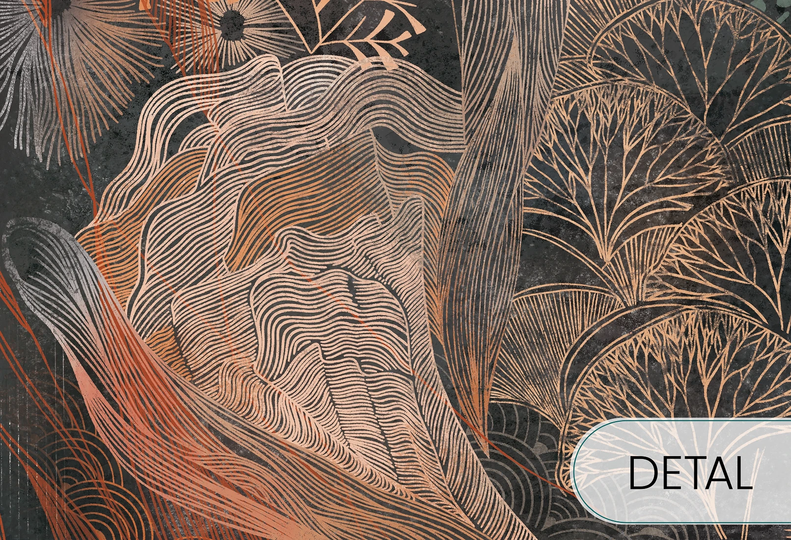 GREAT REEF - copper - tapeta z motywem rafy koralowej