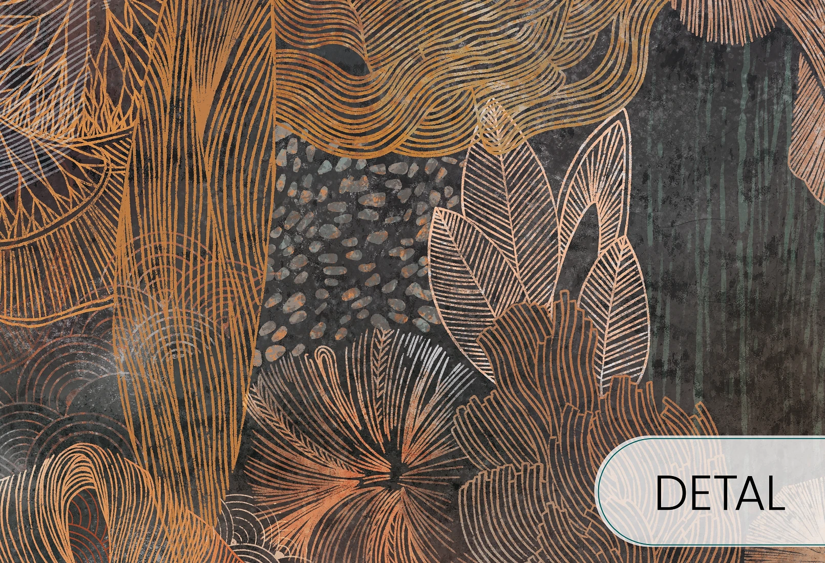 GREAT REEF - copper - tapeta z motywem rafy koralowej