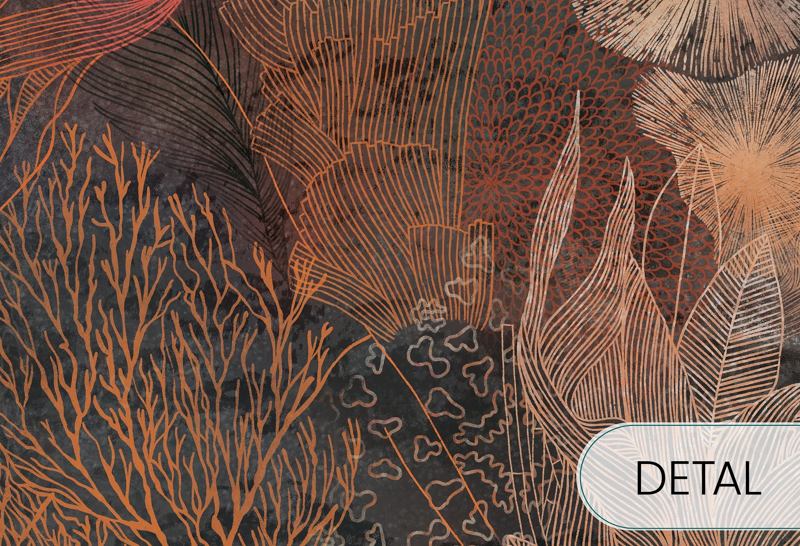 GREAT REEF - copper - tapeta z motywem rafy koralowej