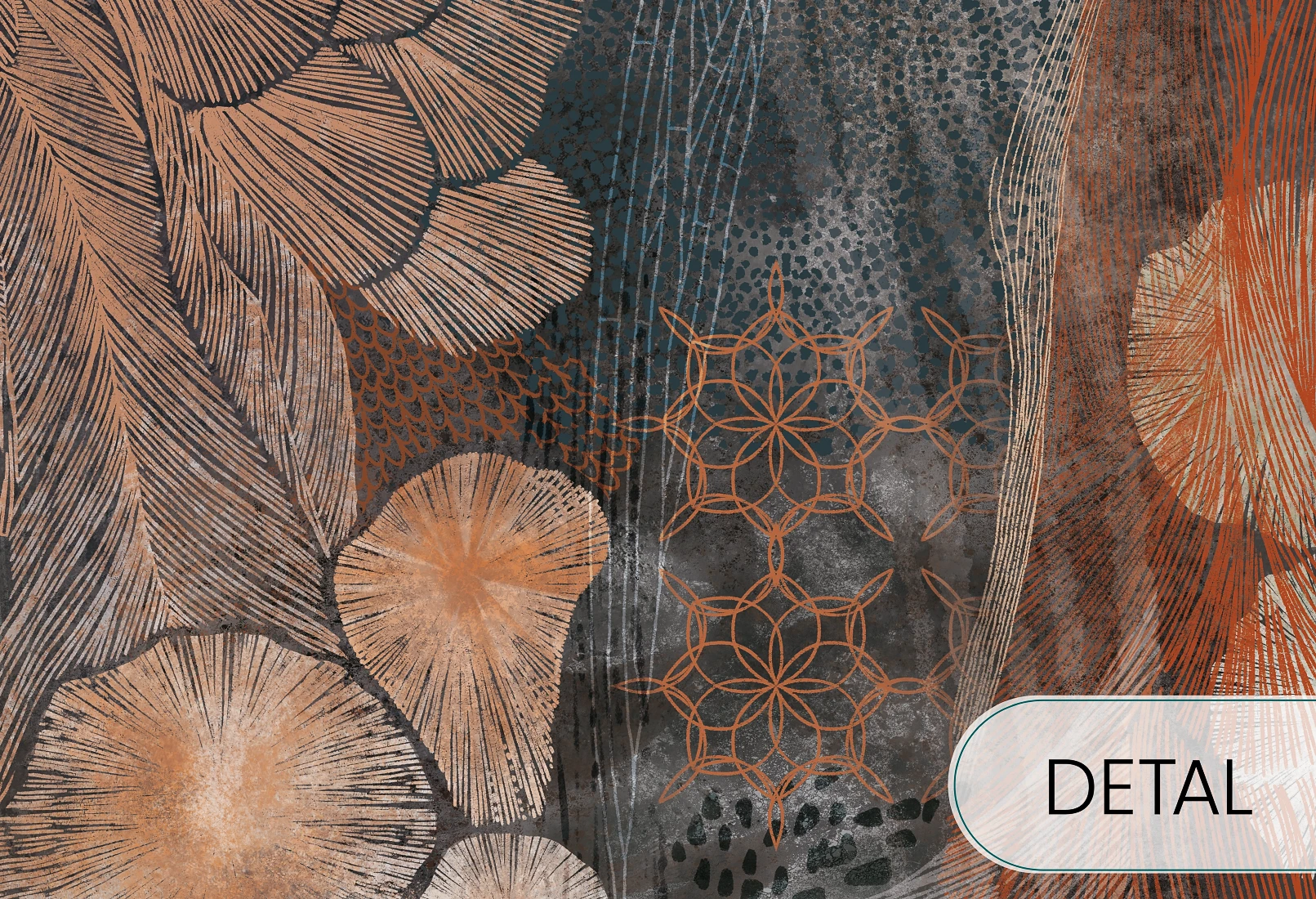 GREAT REEF - copper - tapeta z motywem rafy koralowej