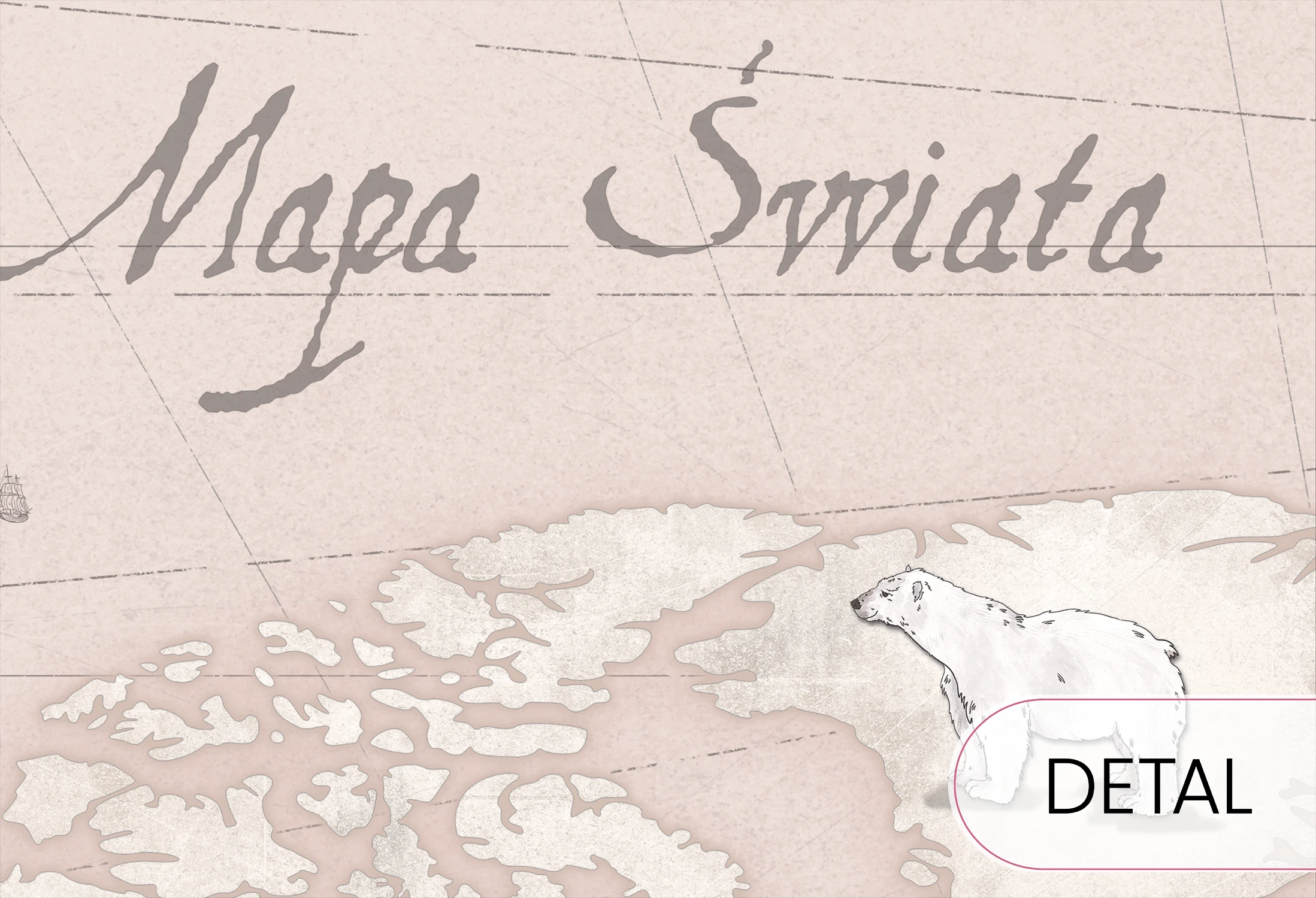 MAPS - desert rose - tapeta z mapą i zwierzętami
