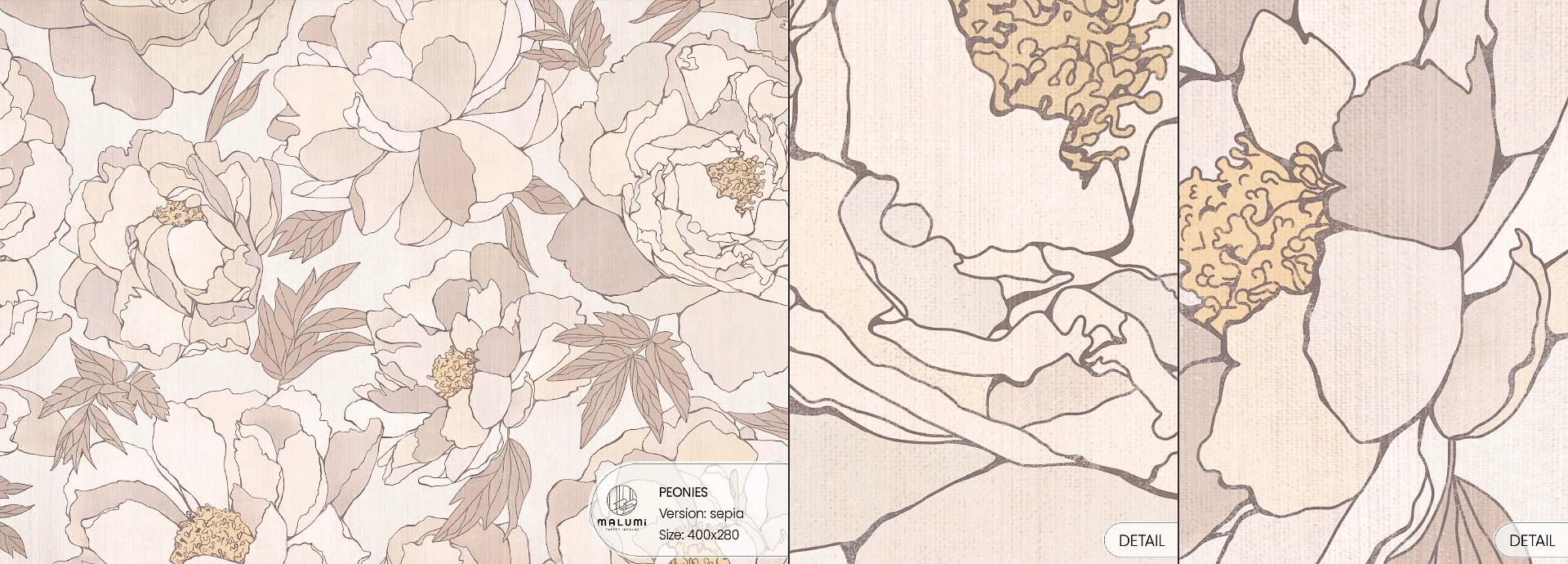 PEONIES - sepia - próbka