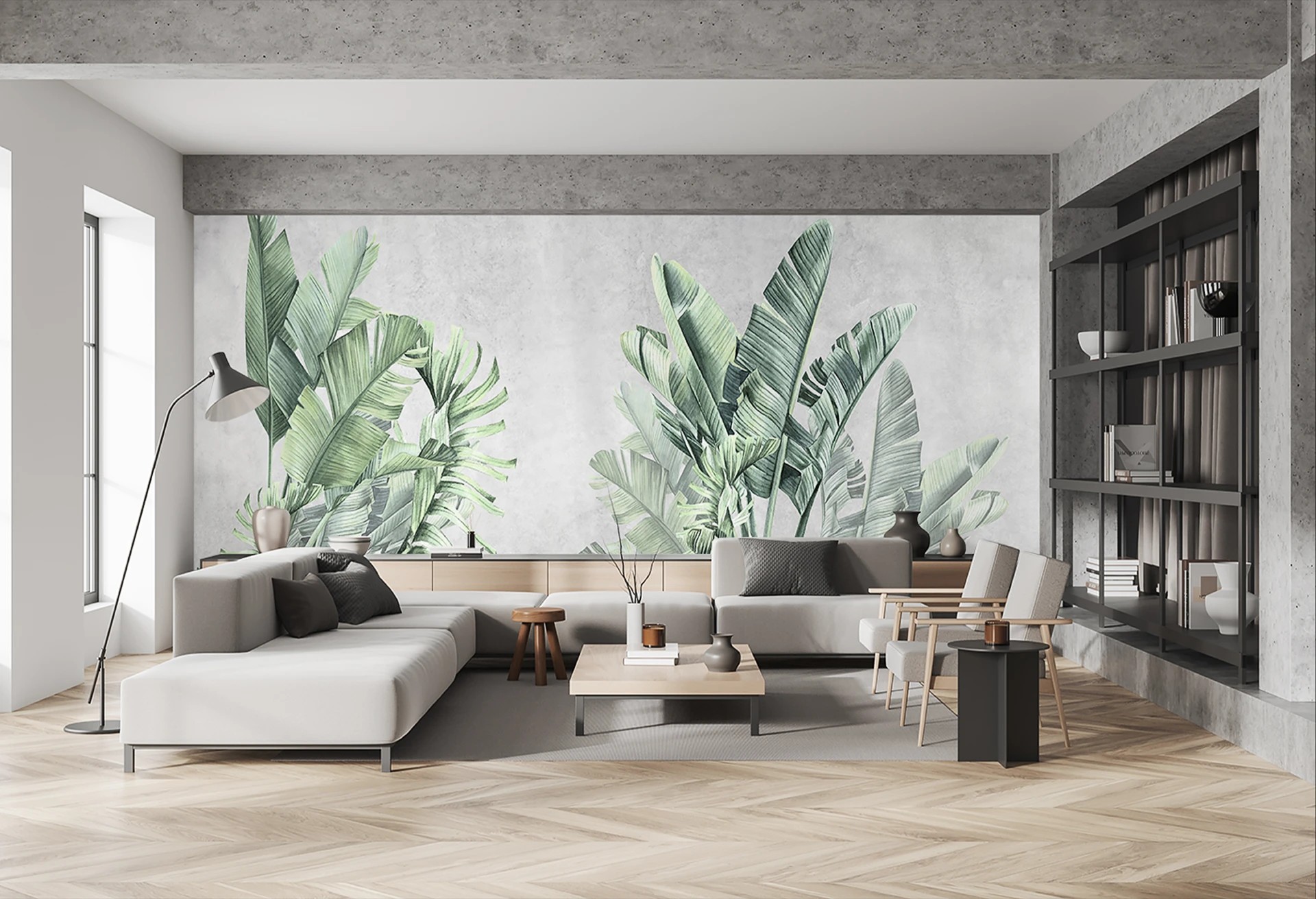 URBAN JUNGLE - nowoczesna tapeta do salonu