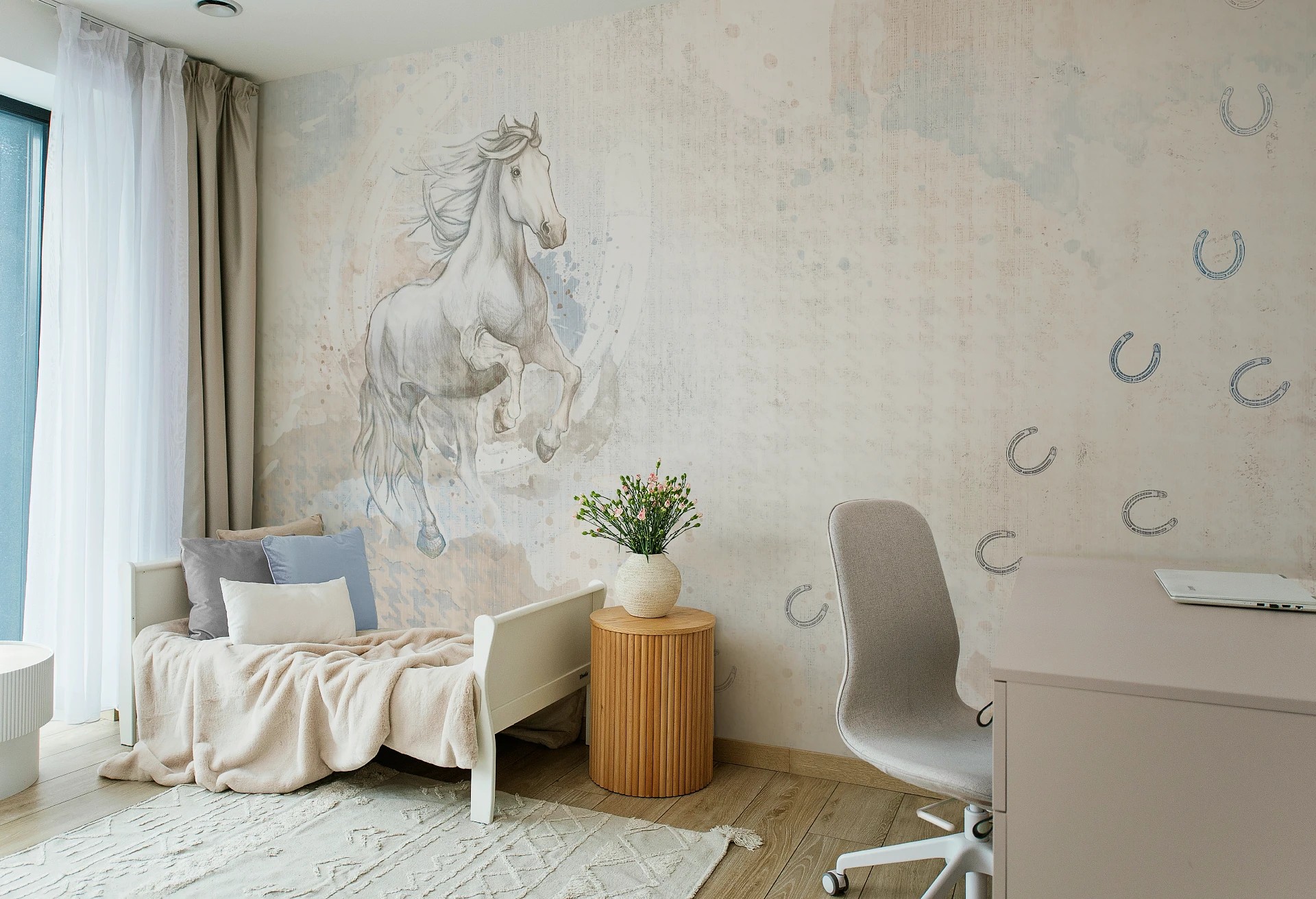 GALOP - blue - tapeta z koniem