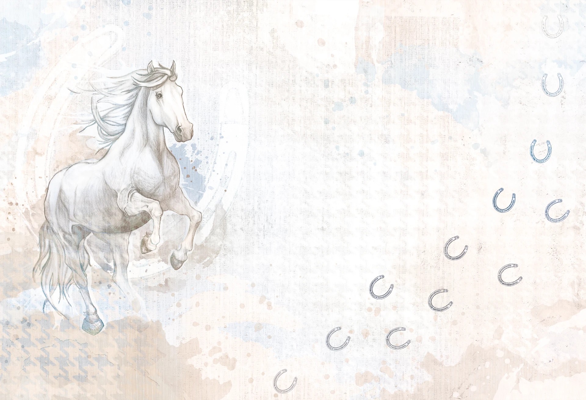 GALOP - blue - tapeta z koniem