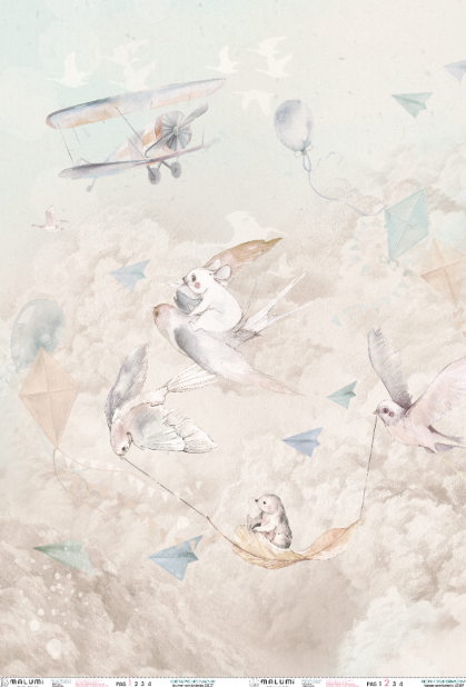 DREAM BABY - mint  - 196 cm x 285cm - tapeta idealna za łóżko