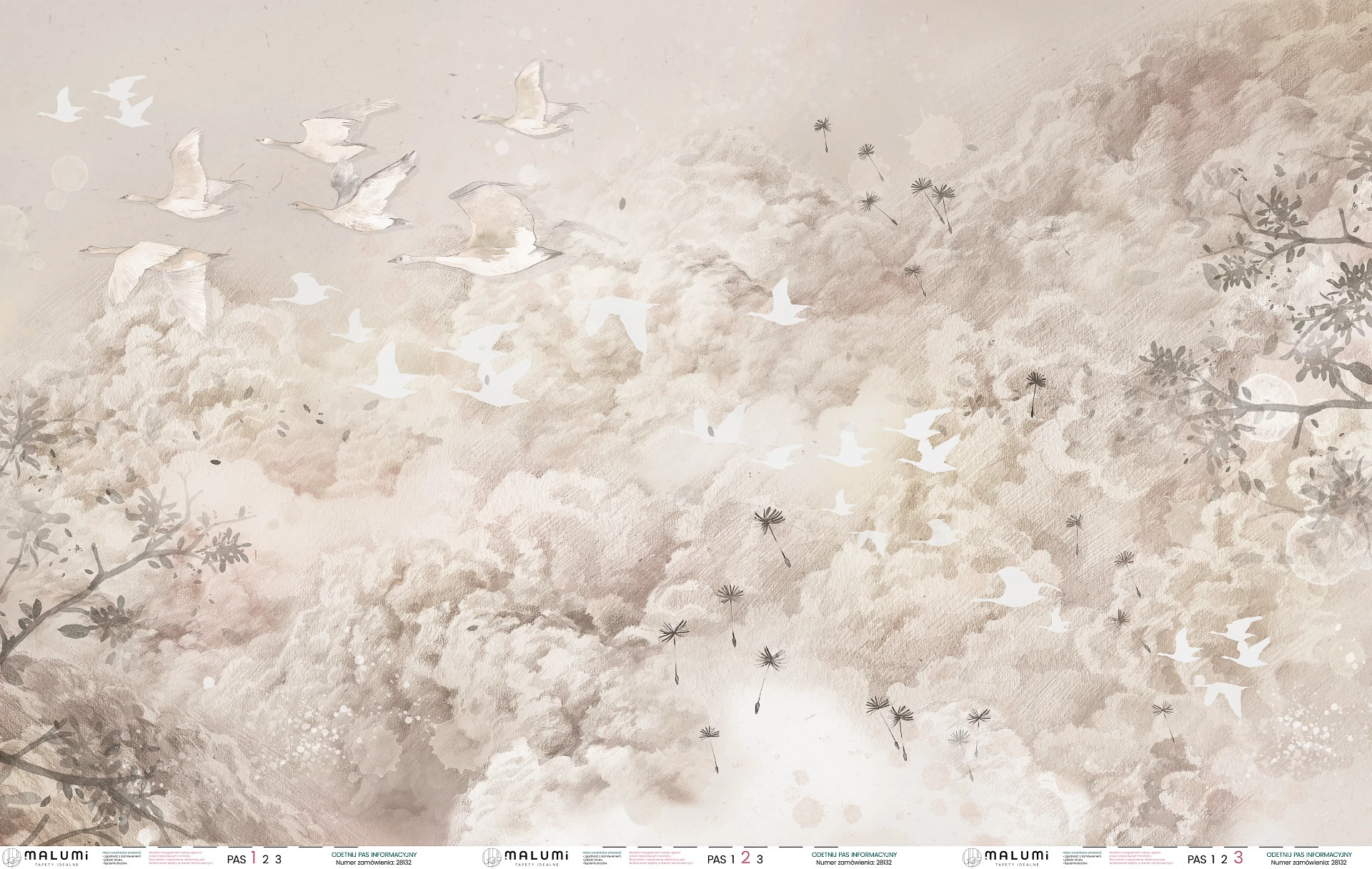 DREAM EVENING - latte - 300 cm x 185 cm  - tapeta idealna do lamperii