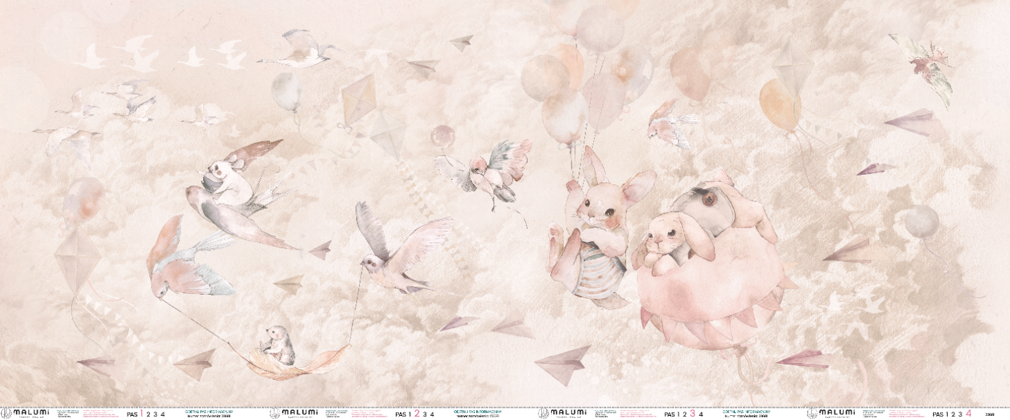 DREAM BABY - rose   - 395 cm x 160 cm - tapeta idealna za łóżko