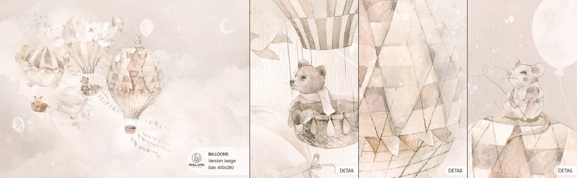 BALLOONS - beige - próbka