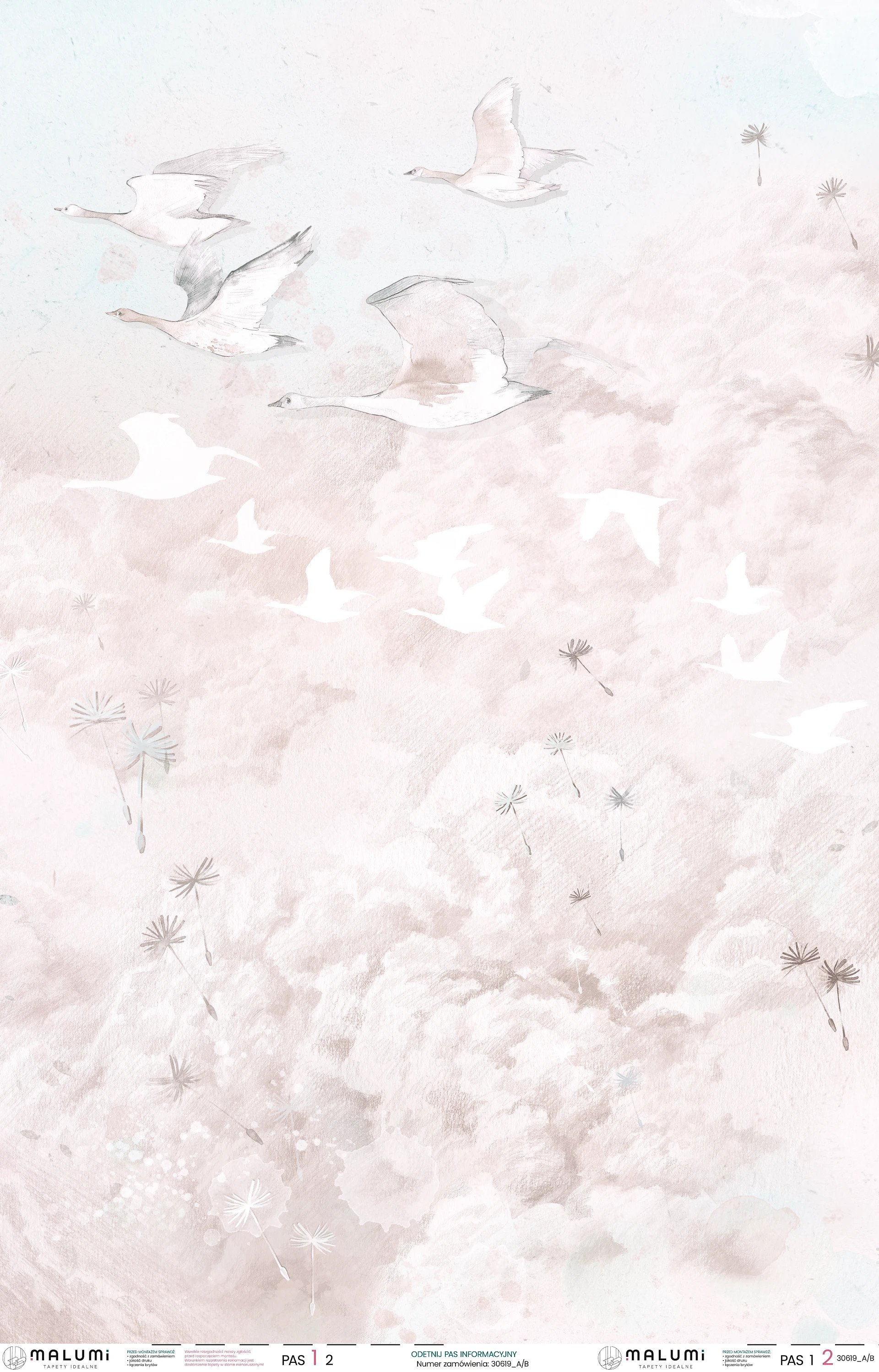 DREAM KIDS - rose  ,,A'' - 155 cm x 237 cm - tapeta idealna do sztukaterii