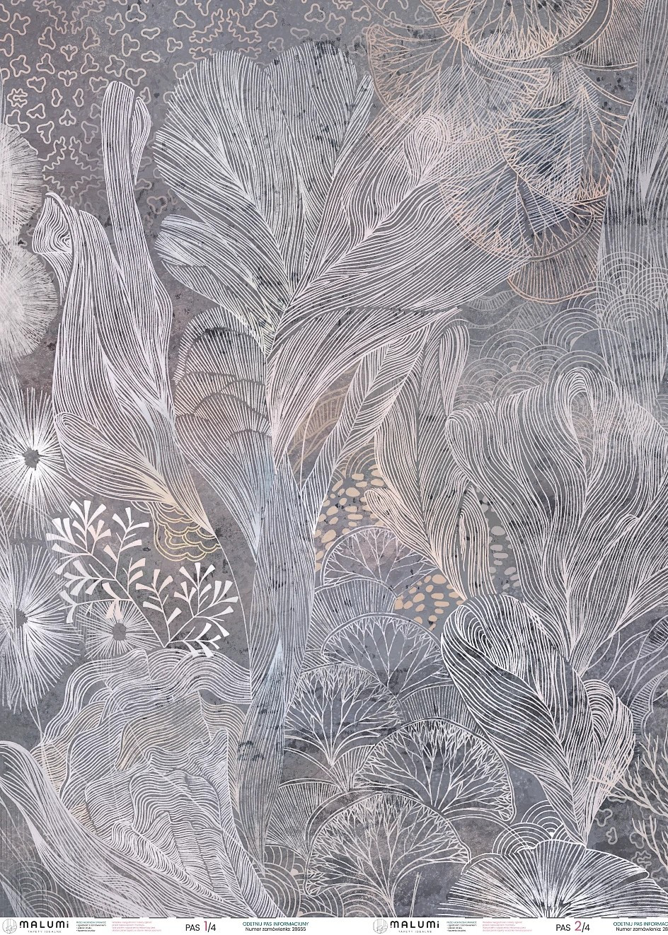 GREAT REEF - blue - 192cm x 260 cm nowoczesna tapeta do salonu lub gabinetu