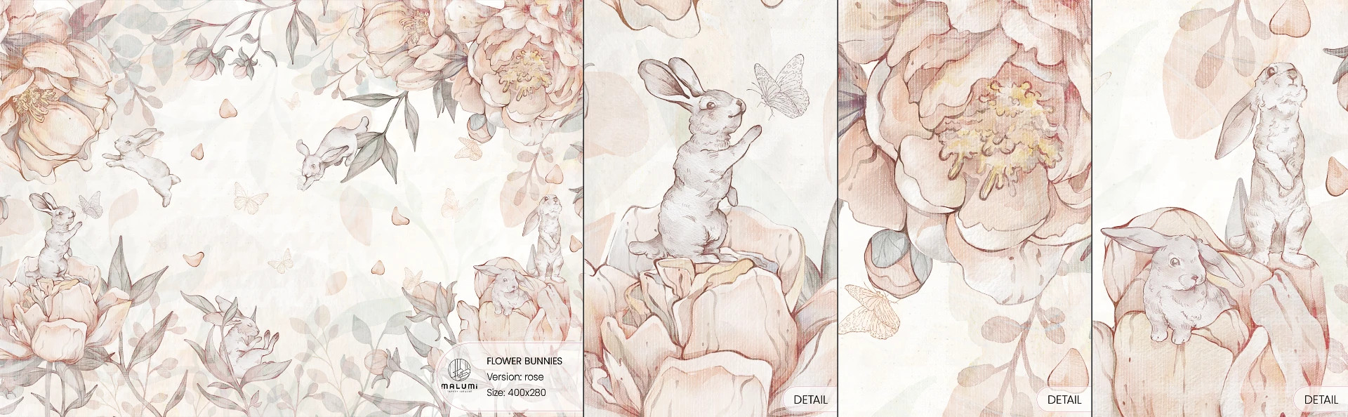 FLOWER BUNNIES - rose - próbka
