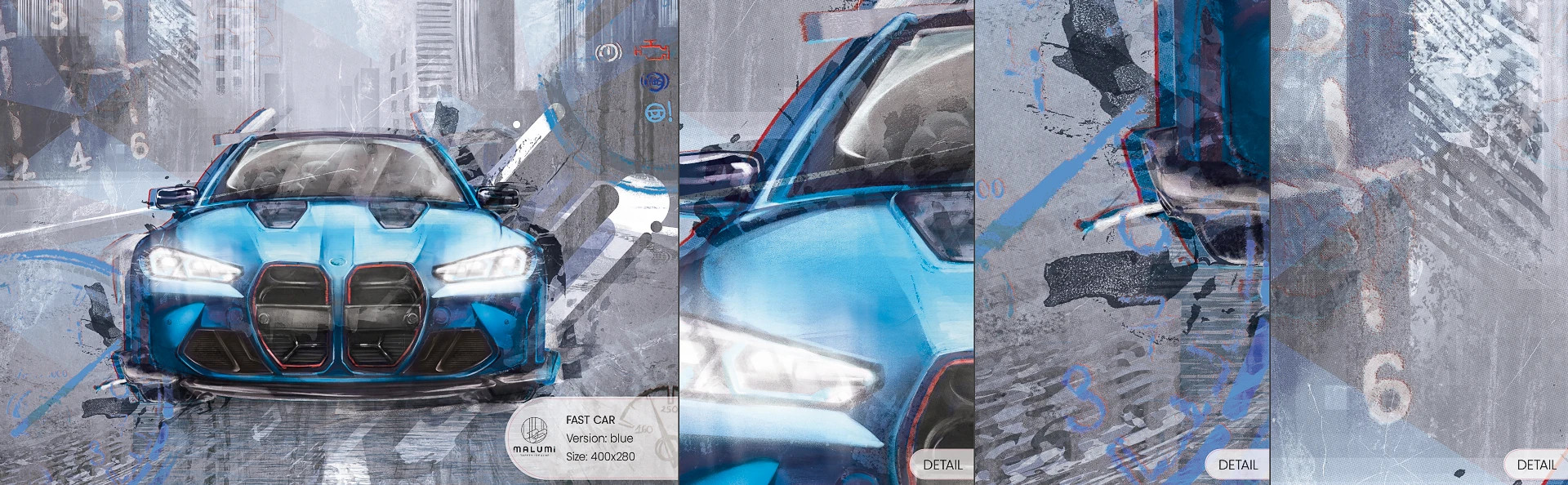 FAST CAR - blue - próbka