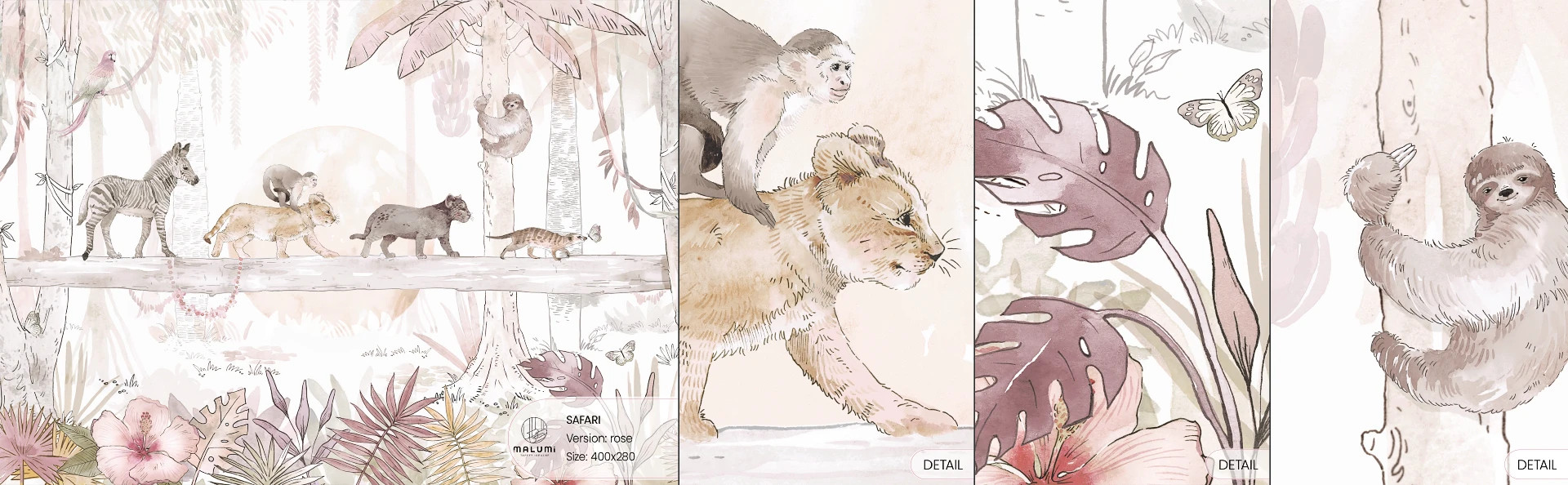 SAFARI - ANIMALS - rose  - próbka