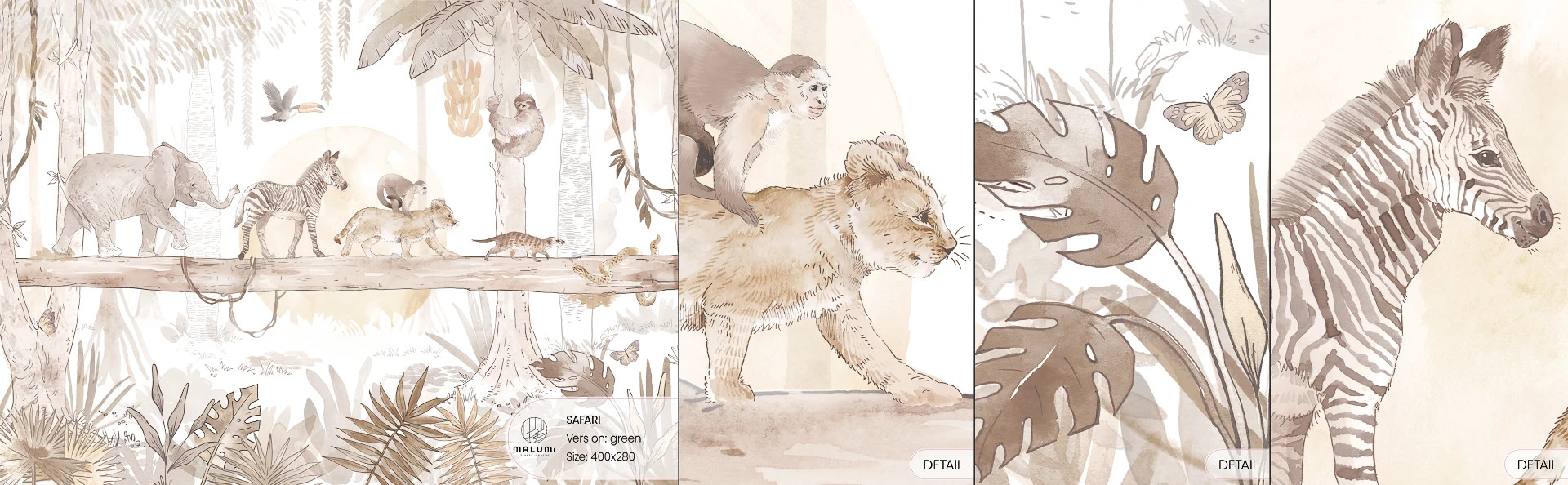 SAFARI - ANIMALS - sepia - próbka