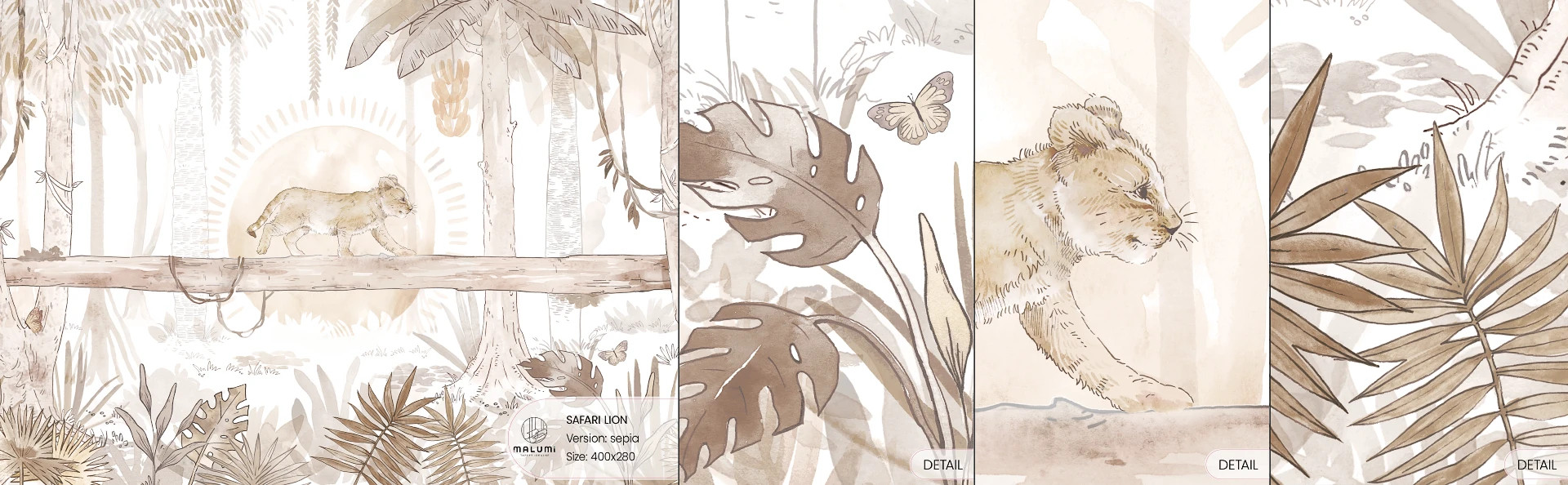 SAFARI - LION - sepia - próbka
