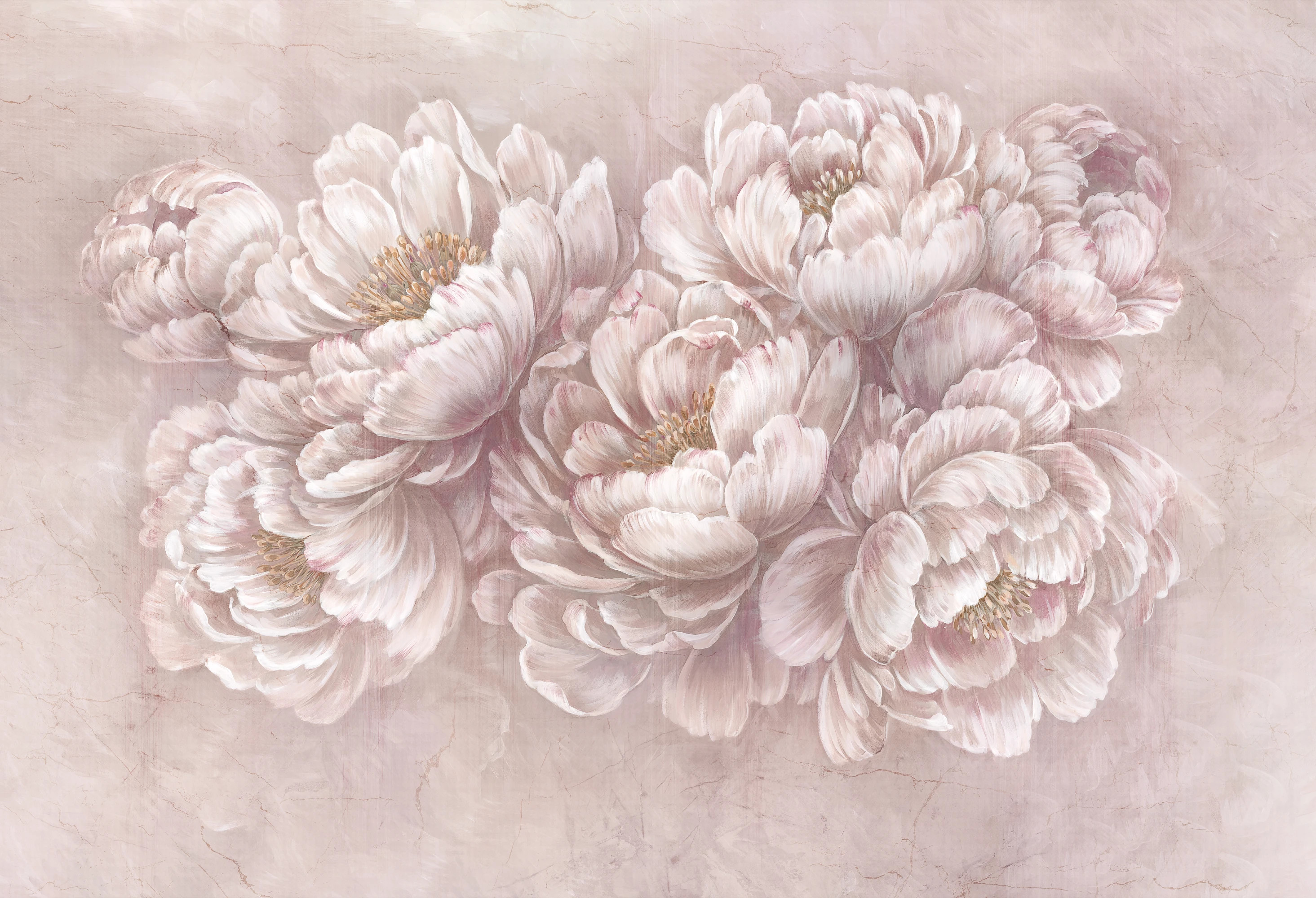 BELLE - plum- tapeta w malownicze kwiaty do salonu i sypialni